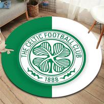 Celtic Football Club Round Area Rug,Carpet Rug for Living Room Bedroom Sofa Playroom Decor,Non-slip Floor Mat 80cmx80cm gray