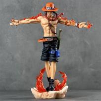 28cm Anime One Piece Ace figūrėlė Portgas D Ace veiksmo figūrėlė PVC statula Kolekcionuojamas modelis Žaislai vaikams Kalėdinės dovanos brown
