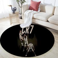 CR7 pattern round rug,Carpet Rug for Living Room Bedroom Playroom ,Non-slip Floor Mat,Holiday Gifts and Birthday Gifts. 80cmx80cm gray
