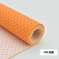 Kvėpuojantis perforuotas dirbtinės odos audinys baldų apmušalams, sofų užvalkalams, automobilio interjero dekoratyviniam siuvimui, PU audinys, 0,7 mm storio, 100x137 cm 100x137cm orange