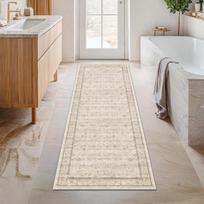 Persian Style Washable Hallway Runner Rug Entryway Corridor Anti-Slip Durable Crystal Velvet Floor Mat 60x180cm Crystal Fiber Runner