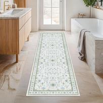 Persian Style Washable Hallway Runner Rug Entryway Corridor Anti-Slip Durable Crystal Velvet Floor Mat 60x180cm Crystal Fiber Runner