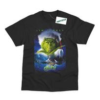 Retro filmo plakato įkvėptas T-shirt su Grinču, DTG spausdintas, Unisex T-shirt XXXL black