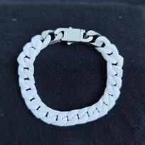 European & American Hip Hop Style Cuban Bioceramic Necklace Bracelet Jewelry Bracelet 22cm - Recommended for over 150 lbs