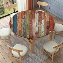 Medienos rašto apvali staltiesė Valgomojo stalo apdaila Priedai Rašomasis stalas Virtuvės dekoras Elastingas stalo užvalkalas Neperšlampamas namų dekoras diameter 90cm