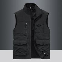 Spring and Autumn New Vest Men's Soil Outdoor Leisure Middle-aged and Young People Vest Vest Vest Vest Sports Jacket 6XL juoda