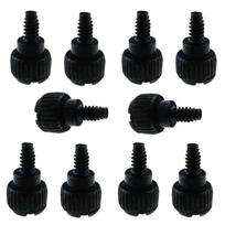 10 vnt. 6#-32 x6 Kompiuterio korpuso nykščio varžtai PCIe lizdo skydelio dangtelio tvirtinimo įrankis Greitas tvirtinimas black