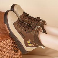 Women's Genuine Leather Plus Velvet Martin Boots - Comfortable Sole, Autumn/Winter 2025 Collection 39 beige