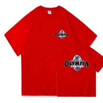 Summer 2024 OLYMPIA Men Gym Cotton Short Sleeve T Shirt Men Causal O-neck T-shirt Male High Quality Oversized Tees Tops Clothing XXXXXL raudona