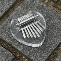 Miwayer 8 Keys Mini Kalimba Rainbow Transparent Heart Crystal Kalimba Acrylic Thumb Piano Acoustic Finger Piano Music Instrument gray