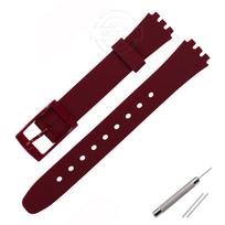 Minkšta silikoninė laikrodžio apyrankė, tinkama Swatch 12 mm, mergaitėms, moterims, spalvota, vandeniui atspari riešo apyrankė, laikrodžio priedai 12mm vyno raudonos spalvos
