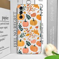 Juokingas rudens klevo lapo, moliūgo, grybo telefono dėklas, skirtas Samsung Galaxy A55 A54 A53 A14 A16 A36 A13 A15 A25 A07 5G, skaidrus minkštas dėklas Galaxy A52s 5G