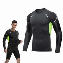 Vyriškas ilgomis rankovėmis maudymosi marškinėlis Rash Guard, greitai džiūstantis, apsaugantis nuo UV spindulių, banglenčių sportui, paplūdimio apranga plaukimui, vandens sportui ir lauko veiklai M žalia