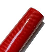 Car Stickers 7D Carbon Fiber Vinyl Wrap Film Self Adhesive Stickers for Auto Console Motorcycle Computer Laptop Accessories 30cmx150cm raudona
