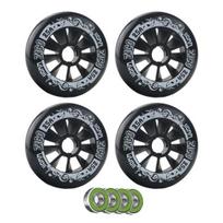 4 komplektai 90/100/110 mm pačiūžų pakeitimo ratai su guoliais Vidaus lauko riedučių ratai 10cm gray