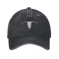 Longhorn Skull Baseball Cap custom Hat Beach Hat Unisex Wild Ball Hat Unisex Luxury Brand Womens gray
