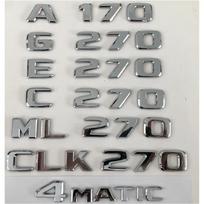 Chromuotos raidės bagažinės galinės emblemos vardinė lentelė Mercedes Benz A170 B170 C270 E270 G270 ML270 CLK270 GLK270 SLK270 4MATIC TN2 ML 270