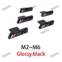 Premium BMW M Power Front Grille Badge Glossy Black Chrome Emblem Logo for M2 M3 M4 M5 M6 Competition Performance Tuning Decor bwlk60 M6