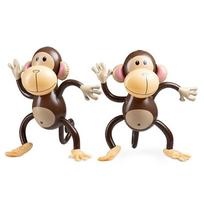 2Pcs New PVC Inflatable Monkey Balloon Jungle Safari Gift Presents Inflatable Dance Monkey Toy Inflatable Animal Balloon Photo Props beige