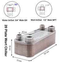 Homebrew Beer Wort Plate Chiller 20/30 Plate Heat Exchanger Brand New gray