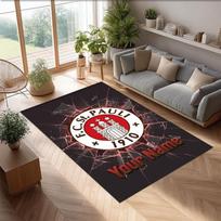 FC St. Pauli Printed Crystal Velvet Rug Non‑Slip Crystal Velvet Carpet For Sofa Bedroom Indoor Home Decoration 80cmx120cm