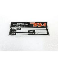 BSA A50 A65 Spitfire Victor Rocket 3 Firebird Gold Star BSA Data Plate |Fit For