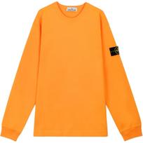 Stone Island Simple Versatile Badge Crew Neck Sweatshirt Men sweatshirt Black 731564450-0032 XL orange