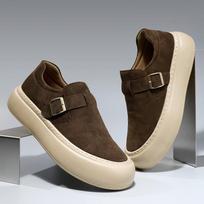 Loafers men's board shoes original retro lazy shoes platform sole light fashion one pedal casual shoes tide 38