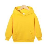 Boys and Girls Casual Comfortable Color Hooded Sweatshirt with Pockets and Long Sleeve 160 yellow