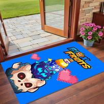 Anti‑Slip Crystal Velvet Floor Rug, Blox Fruits Design Carpet for Indoor Living Bedroom Home Decoration 50cmx80cm
