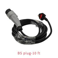 Golf cart charging plug 100~220V, compatible with American, European, and British standards, available in 10 ft or 16 ft chargin BS plug-10 ft black