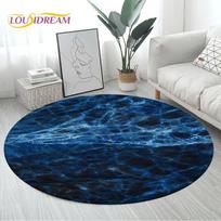 Round Area Rug – Black, Gold  Blue Circle Carpet for Living Room, Bedroom, Sofa, Kitchen Floor Mat Diameter 90cm(35in) gray