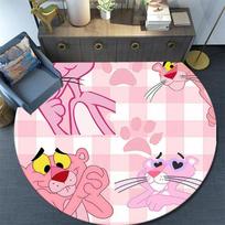 The Pink Panther Round Area Rug,Carpet Rug for Living Room Bedroom Sofa Playroom Decor,Non-slip Floor Mat 80cmx80cm