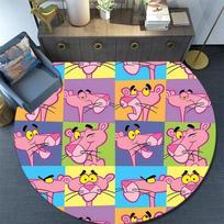 The Pink Panther Round Area Rug,Carpet Rug for Living Room Bedroom Sofa Playroom Decor,Non-slip Floor Mat 150cmx150cm