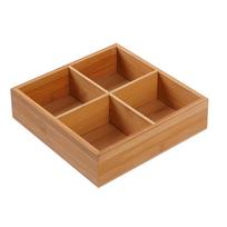 Medinė laikymo dėžutė Daugiafunkcis bonsai laikiklis Aukštos kokybės stalo smulkmenų organizatorius bamboo-4grids