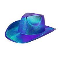 Pearlescent Shine Neon Western Hat Glamorous Western Cowboy Hat Cowgirl Party Hat  Festival Wear tamsiai violetine spalva