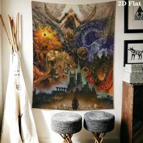 Elden Ring Wall Tapestry Aesthetic Wall Hanging Printed Fabric Blanket Decorative Tapestries for Bedroom Living Room Home Decor 180cm x 230cm