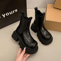 British Martin boots women's autumn and winter 2026 new platform short boots Chelsea cigarette boots 40 beige