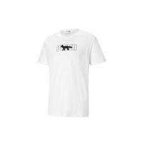Puma X Maison Kitsune Cartoon Embroidery Round Neck Loose Short Sleeve T-Shirt Unisex Tops White 530434-02 S white