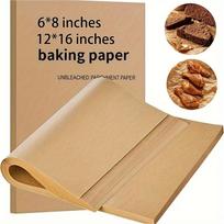 Stačiakampis pergamentinis kepimo popierius, silikoninis riebalams atsparus popierius, kepsninės ir garų kepimo popierius 50 sheets; 20*15cm