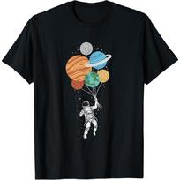 Astronaut holding Planet Balloons Solar System space T-Shirt XXXXXL juoda
