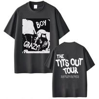 Dainininkė Kesha -boy Crazy Tits Out Tour Spausdinti Marškinėliai Vyrams Moterims Trumpomis Rankovėmis Medvilniniai Marškinėliai Madingi Laisvi Hip Hop Vintažiniai Marškinėliai L black