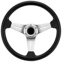 14 colių 350 mm lenktyninis žemos formos vairas, automatinis universalus odos efekto rankenos lenktyninis žaidimas, automatinis vairas sidabras