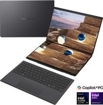 Asus Zenbook Duo UX8407AA-SN094X | Moher Gray | 14 " | OLED | Touchscreen | 2.8K | 2880 x 1800 pixels | Anti-Reflective | Intel Core Ultra 9 | 378H | 32GB | LPDDR5X | Solid-state drive capacity 2000GB | Intel Arc Graphics | Windows 11 Home | 802.11be |