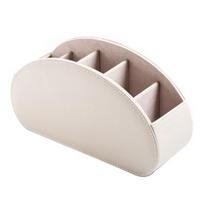 Remote Control Phone TV Holder 5 Grid PU Leathers Organizer Desk Storage Box Cosmetics Brush Pen Holder Office Supply smėlis