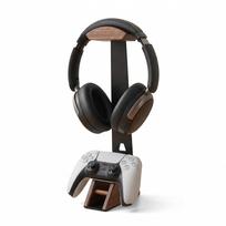 Sakulaya Headphone Controller Controller Desktop Game Controller Storage Compatible with Walnut Wood Stand, Wooden, Stylish, Headphone/Pro Stand,
