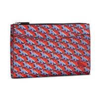 Montblanc X Maison Kitsuné Collaboration Capsule Collection All Over Print Leather Clutch Men Clutch Orange 129016 Basic Set (Bag+Dust Bag)