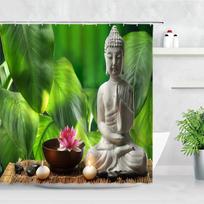 Indijos Meditacijos Buda Dušo Užuolaidų Rinkinys 3D Zen Retro Stiliaus Modernus Namų Dekoras Vonios Kambarys Poliesterio Audinys Vonia Vonia Užuolaida W90H200(CM)-1 Pcs