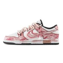 Nike Dunk Heartbeat Colored Glaze Abrasion Resistant Low top Skateboard Shoes Unisex Pink DD1391-100(Team529-) 42.5 white