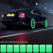 8Pcs Luminous Valve Motorcycle Bicycle Bike Auto Wheel Tyre Hub Cap Fluorescent Night Glowingluminous Valve Stem Caps Decor